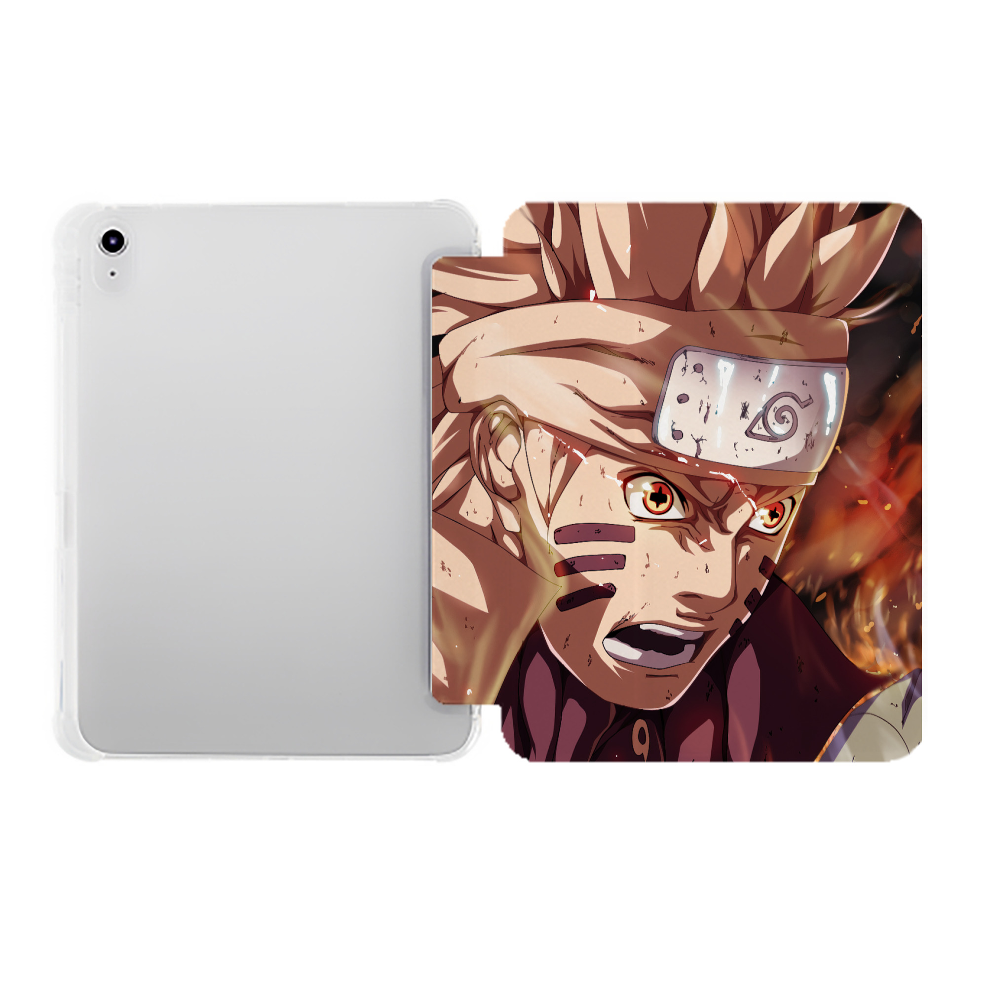 （画像用） NARUTO -ナルト- NARUTO -ナルト- 疾風伝 IPad ケース ペン収納付き 三つ折りスタンド PUレザー×シリコン 対応機種9.5/10.5/10.9インチ